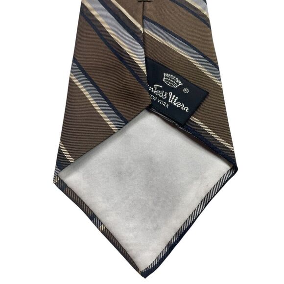 Vintage WOOLF BROTHERS COUNTESS MARA Tie Brown Gray Black Cream, Preowned - Picture 4 of 7